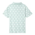 thumbnail image 4 of Lumtrix Short Sleeve Girls Tops 2025 Boho Polka Dot Cute V Neck Interlock Polo Shirts for 3-14 Years Light Blue 160, 4 of 5