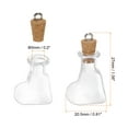 thumbnail image 2 of Mini Glass Bottles with Cork Obliquely Heart Shape Wishing Bottle with Ring, 20 Pieces, 2 of 6