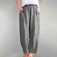 thumbnail image 2 of Yubnlvae 2025 Cotton Casual Pants - Spring/Autumn Women's Trousers (Outer Pockets, Leg-Lengthening Fit) Grey XL, 2 of 8