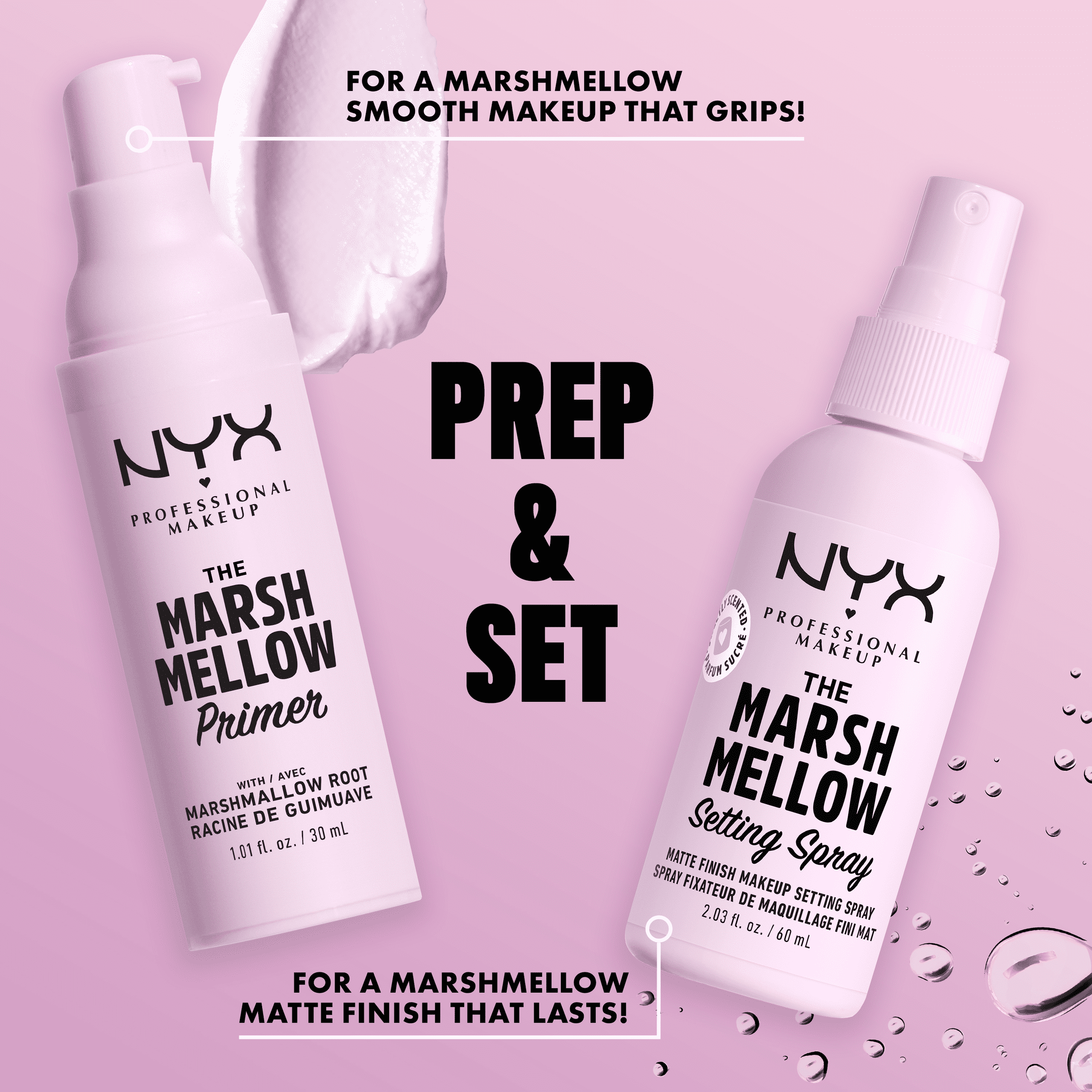 NYX Professional Makeup Marshmellow Smoothing Face Primer + Setting Spray Set