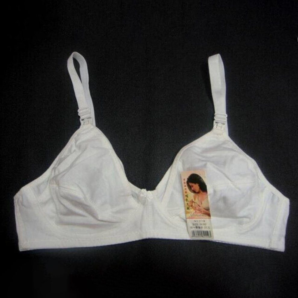 Women Two Hookandeye Breastfeeding Bra Wireless Brassiere for