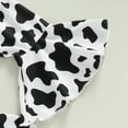 thumbnail image 4 of 3PCS Baby Girl Sleeveless Lace solid color Tops + Cow Printed Flared Wide-Leg Pants + Headband Toddler Summer Outfits Set Clothes, 4 of 5
