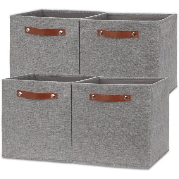 12x12 Storage Cube Bins 4 Pack Fabric Storage Cubes Storage Bins with