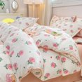 thumbnail image 1 of INS Girls Cherry Bedding Set Soft Washed Cotton Bed Sheet Queen King Size Simple Quilt Cover Pillowcase Bed Linens, 1 of 7