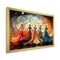 thumbnail image 2 of Designart "Grace of Ballet Women in Blue and Orange" Fashion Framed Wall Art Decor - Glam Blue Ballet Bedroom Framed Canvas Wall Art, 2 of 6