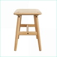 thumbnail image 6 of Rustic Solid Oak Wood Bench with Woven Cane Seat for Dining, Bedroom, Bathroom | Oak | Cane, 6 of 8