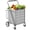 Grey 722, variant on Foldable Utility Shopping Cart with Double Basket, 360° Swivel Wheels, Heavy Duty Grocery Cart on Wheels for Laundry, Grey
