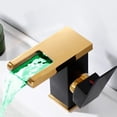 thumbnail image 3 of Black&Gold Bathroom Faucet With Led Waterfall Single Hole Single Handle Sink Basin Faucet, 3 of 12