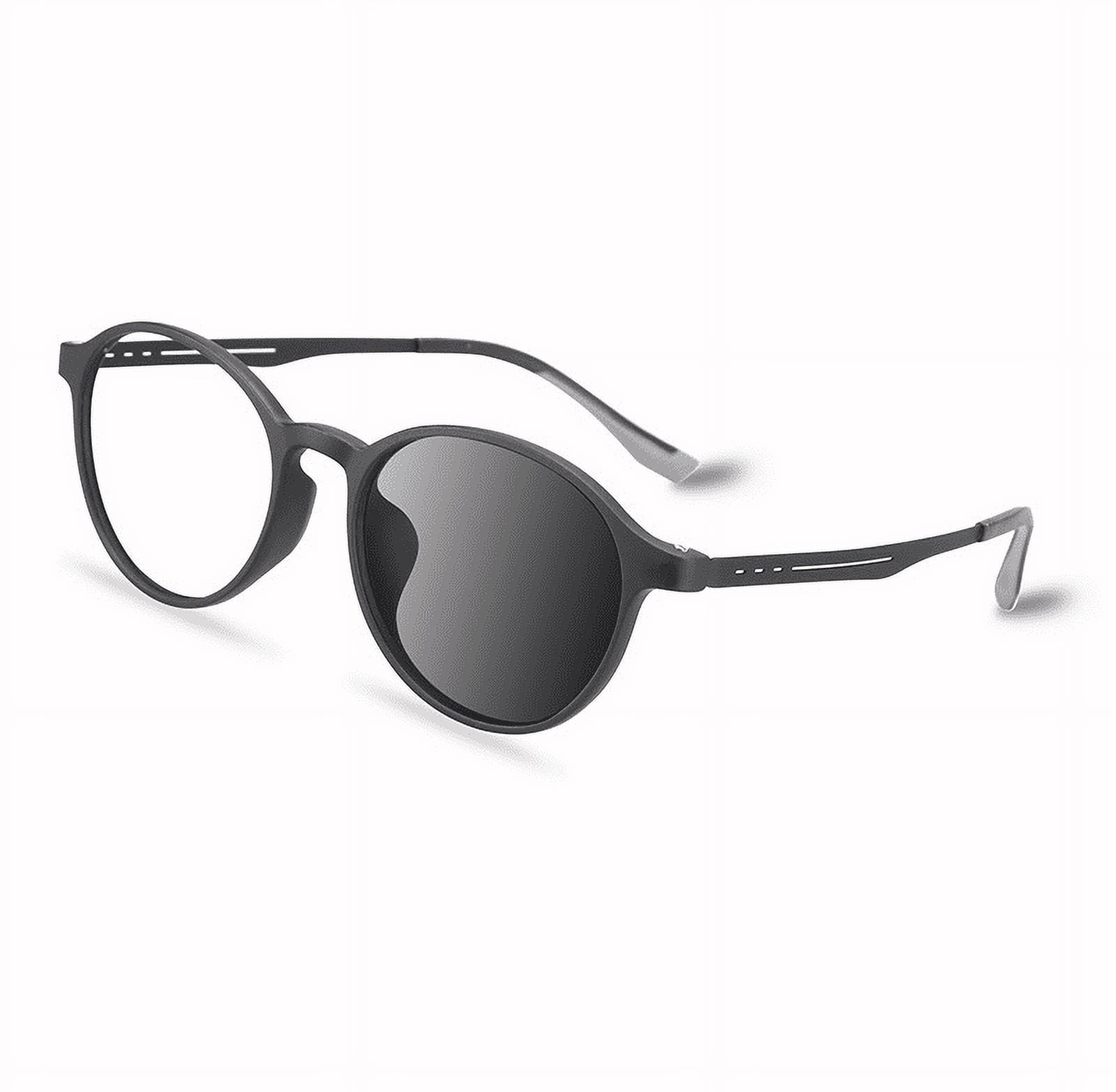 TRARIND TR90 Round Photochromic Reading Glasses Blue Light Blocking, Fashion Sunglasses Presbyopic Readers for Women Men Comfortable Anti Glare Computer Readers Sports Reading Glasses