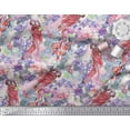 thumbnail image 3 of Soimoi Pink Moss Georgette Fabric Floral,Insect & Parrot Bird Print Fabric by Yard 42 Inch Wide, 3 of 3
