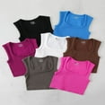 thumbnail image 2 of LYMAYTER Women's Square Collar Tank Summer Tight Ribbed Crop Tops Casual Basic Shirt for S-L, 2 of 10