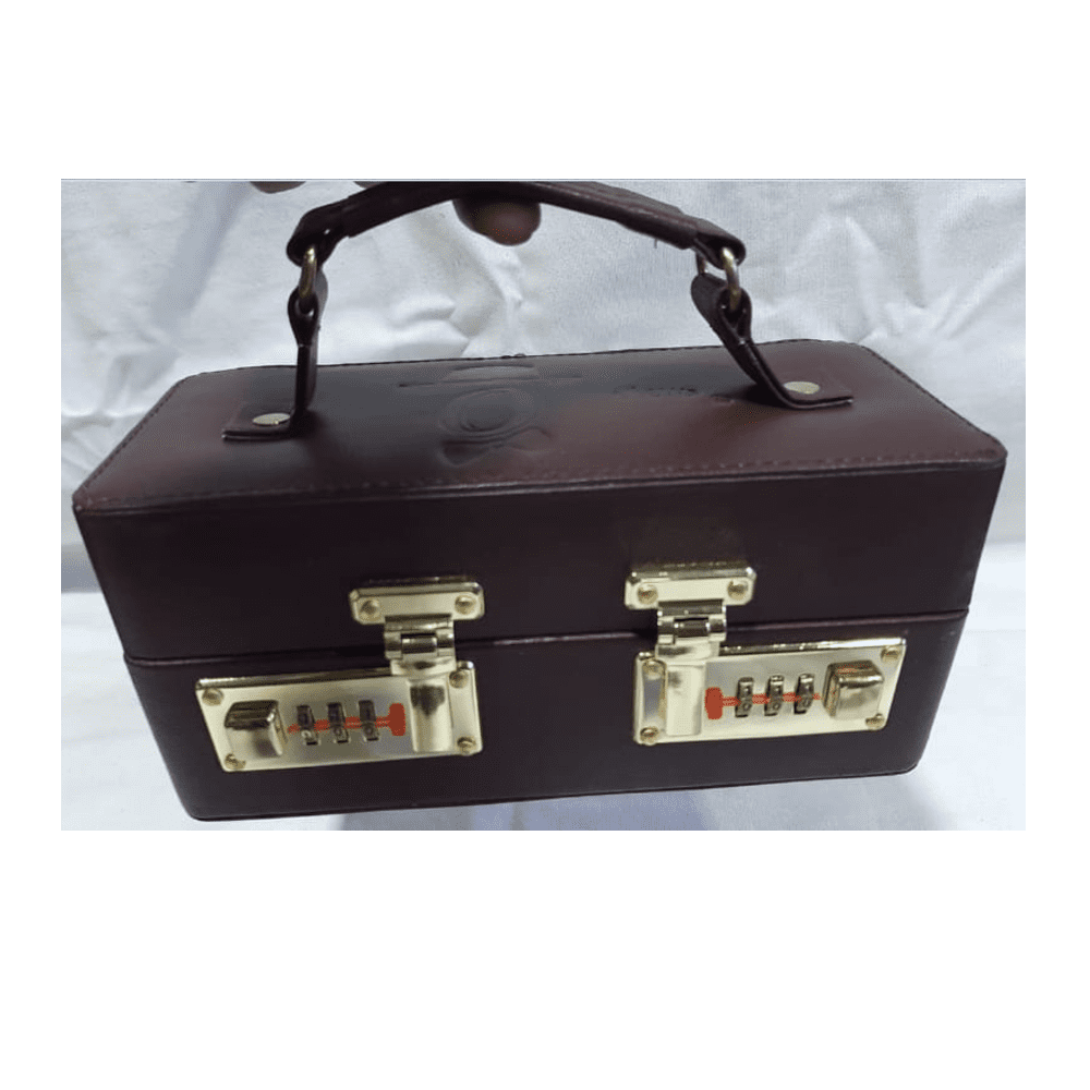 Stash Box Jewelry Box Combo Lock Genuine Leather