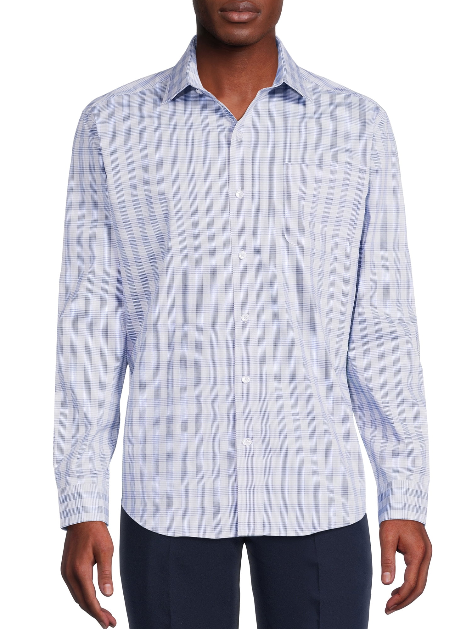 George Men's and Big Men's Classic Fit Dress Shirt with Long Sleeves, Sizes S-3XL