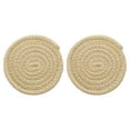 thumbnail image 1 of 2Pcs Manteles Individuales Redondos Trenzados, 4.3" Manteles Tejidos para Mesa de Cocina para Decoración de Granja (Beige), 1 of 7