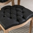 thumbnail image 3 of American Design Black PU Artificial Leather Dining Chairs Set of 2 Solid Rubberwood Legs High Backrest for Dining, 3 of 7