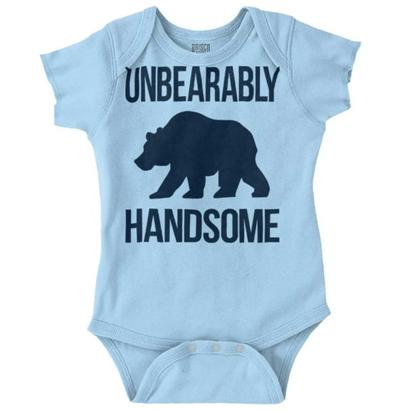 Unbearably Handsome Funny Bear Pun Bodysuit Jumper Boys Infant Baby Brisco Brands 6M