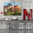 thumbnail image 3 of Oil Paint By Numbers Feeding Horse Girl Frameless Picture Craft Kit for Home, 3 of 9