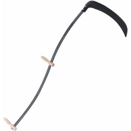 Scythe with Grinding Stone, Garden Tool with Steel Blade and Wooden Grips, Snath Length: 57.1",-111