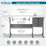 Sew Ready Eclipse Ultra Sewing Machine Table In Gray / White