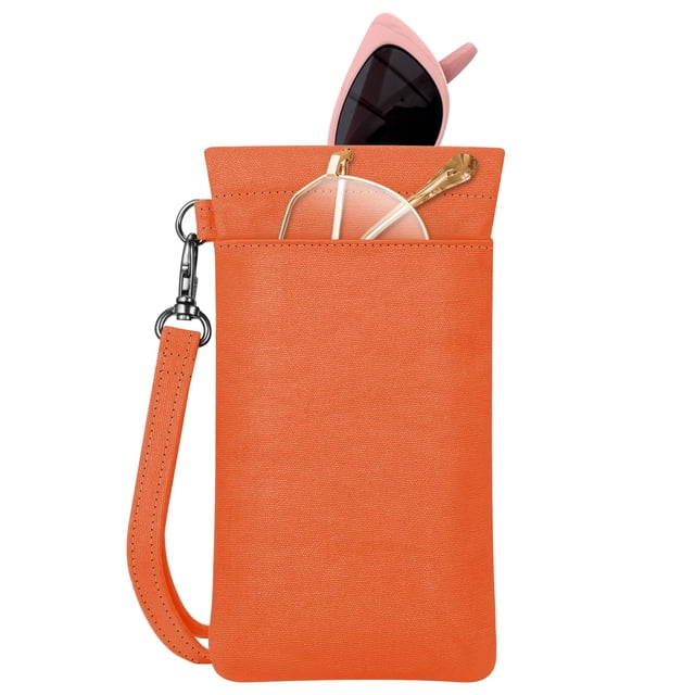 Funda para gafas FINTIE Double con correa de transporte naranja
