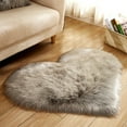 thumbnail image 2 of LHWEN Sheepskin Imitation Wool Faux Shaggy Area Rug Non-Slip Carpet for Bedroom Living Room Soft Plush Floor Mat 50x40cm Polyester Warm Decorative Rugs for Home Yoga Cushion, 2 of 2
