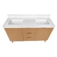 thumbnail image 4 of Utopia 60" Double Bathroom Vanity with Blonde Cabinet and Engineered White Top, 4 of 6