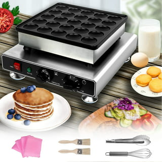 110V 800W Mini Dutch Pancake Baker Maker, Commercial Electric Nonstick  25pcs Mini Waffle Pancake Maker Stainless Steel for Restaurants, Cafes Shops