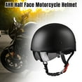 thumbnail image 4 of AHR Half Face Motorcycle Helmet Sun Visor DOT Approved Bike Chopper Matte Black, 4 of 12