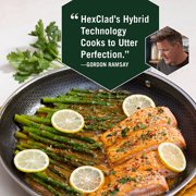 HexClad 14 inch Hybrid Stainless Steel Frying Pan with Glass Lid, Nonstick