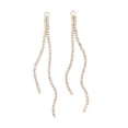 thumbnail image 1 of Brass Micro Pave Clear Cubic Zirconia Tassel Pendants Long-Lasting Plated Rack Plating Real 14K Gold Plated 78x3x1.5mm Hole: 2.3mm, 1 of 3