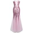 thumbnail image 2 of Angel Fashions Robe de Bal Sirène Fourreau en Tulle à Paillettes Cœur Sans Manches pour Femme, 2 of 6