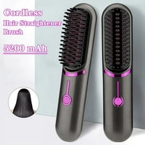 2024 TOP! Wireless Hair Straightener Brush Fast Heated Third Gear Adjustable Curler Portable Heating Comb