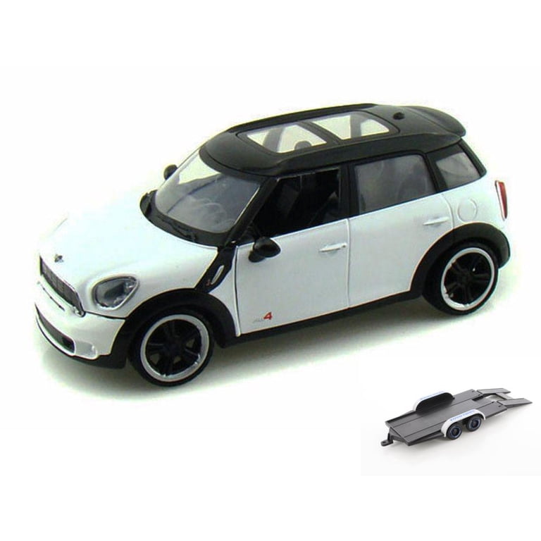 Diecast Car w/Trailer - Mini Cooper S Countryman, White with Black