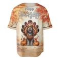 thumbnail image 2 of Happy Thanksgiving Wirehaired Pointing Griffon Turkey Costume Pumpkins Autumn Leaves All Over Print 3D Baseball Shirt Dog Lover Softball Sport - 13014, 2 of 6
