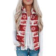 thumbnail image 5 of Fleece Vest, Soft Breathable Casual Zip Up Sleeveless Jacket Christmas Pattern Print Warm Elegant For Party ANGGREK Otros, 5 of 5