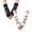 Black, variant on 2PC Women's Fingerless Arm Warmers with Bow, Y2K Style Soft Knit Puff Sleeve Gloves, Cold Weather Layering Accessory for School Aesthetic and Winter Fashion Light Blue
