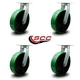 thumbnail image 2 of 12 Inch Extra Heavy Duty Green Poly on Cast Iron Wheel Swivel Caster Set of 4, 2 of 2