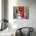 thumbnail image 3 of Nawypu  Snowman Christmas Canvas Wall Art- Winter Xmas Pictures Bathroom Wall Decor, Red Snowman Canvas Poster Winter Landscape Framed Ready To Hang, 3 of 4