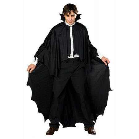 Black Fabric Vampire Cape Adult Costume - Standard