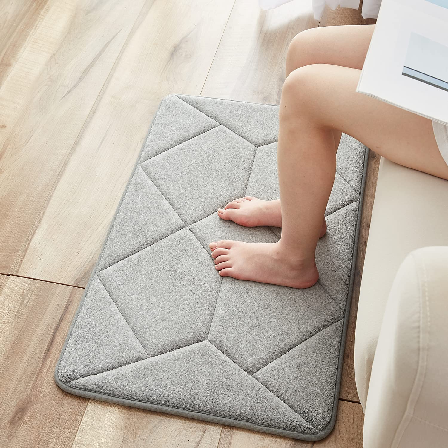 SHANNA Memory Foam Bathroom Rug Mat, Soft Super Absorbent, Quick Dry