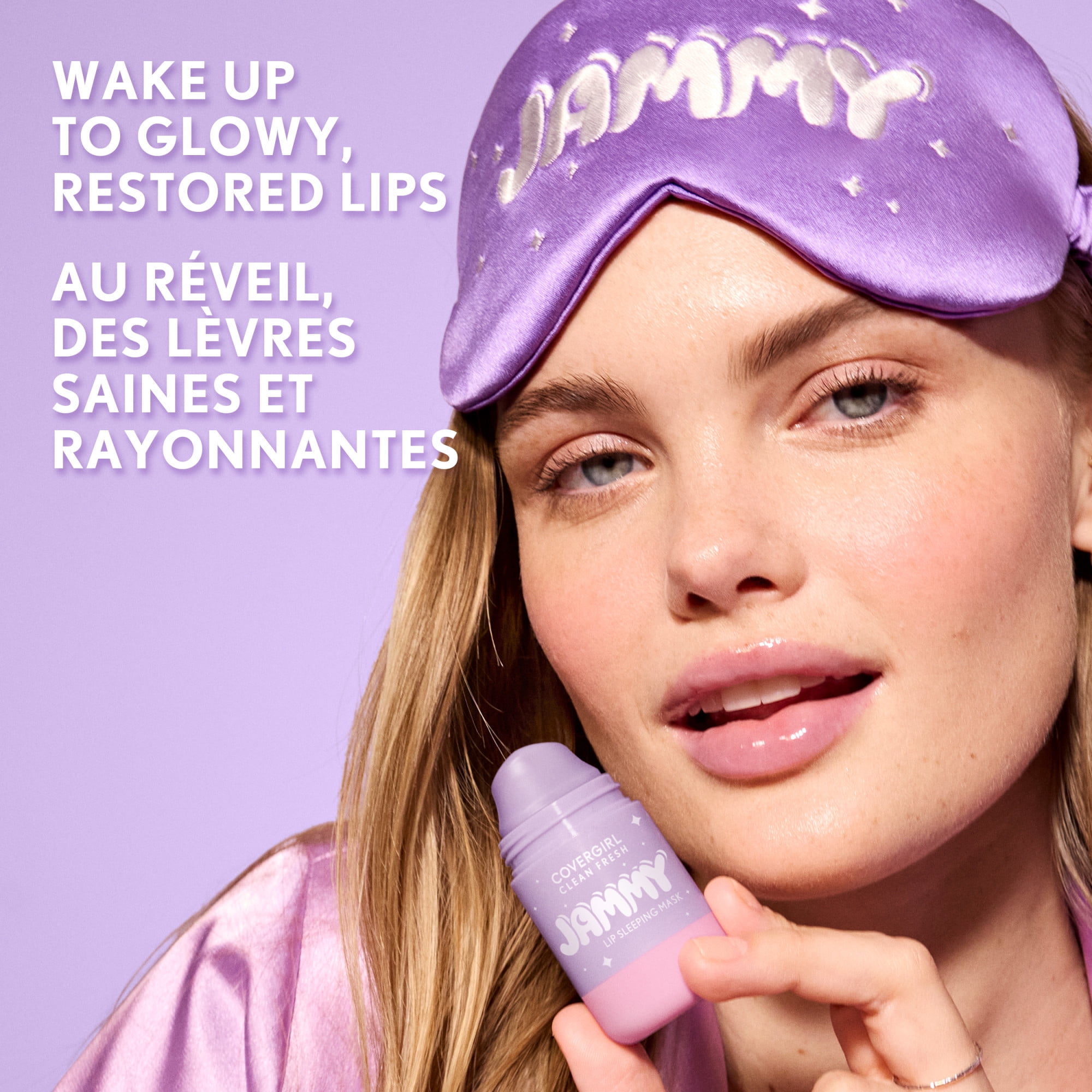 COVERGIRL Clean Fresh Jammy Mask, 10 Whipped Lavender, Lip Mask – With Avocado and Grape Seed Oils – Creamy Vegan Formula, No-Touch Applicator