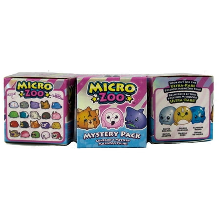 MicroZoo - 3 Pack, Small Plush Collectible Stuffed Animals, Mystery Box Assortment