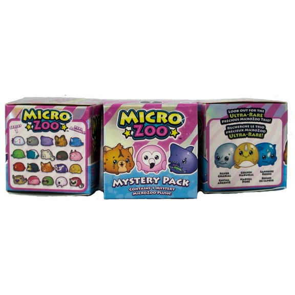 MicroZoo - 3 Pack, Small Plush Collectible Stuffed Animals, Mystery Box Assortment