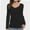 Black, variant on Long Sleeve Shirts for Women Sexy V Neck Tops Fitted Tight T Shirts Basic Tee