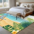 thumbnail image 4 of Coastal Beach Area Rugs 8'x10', Washable Small Throw Rugs for Living Room Patio, Cartoon Summer Ocean Chairs Sky Blue Waves Indoor Outdoor Rug Non-Slip Low Pile Carpet Runner Reversible Floor Mats, 4 of 8