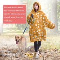 thumbnail image 4 of Yellow Puppy Dog Food Footprints Wearable Oversized Blanket,Wearable Blanket Hoodie for Adults,Cozy Hooded Blankets with Super Pockets,Super Warm Fuzzy Pullover for Women & Men, 4 of 6