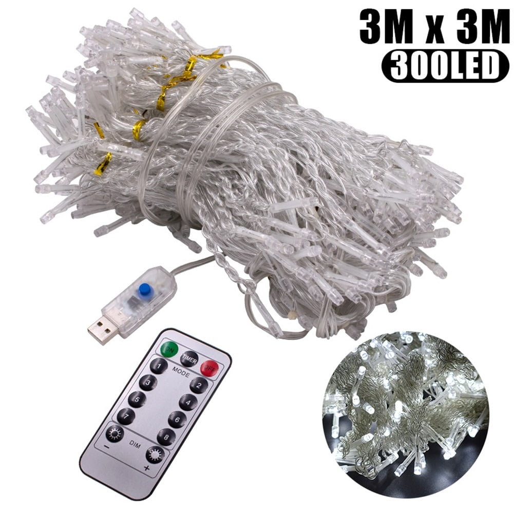 Lowestbest 3M x 3M 1200-LED Warm White Light Romantic Christmas Decoration Light String, Wedding Outdoor Curtain String Light, US Standard Lowestbest 3M x 3M 1200-LED Warm White Light Romantic Christmas Decoration Light String, Wedding Outdoor Curtain String Light, US Standard