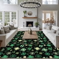 thumbnail image 3 of Large Area Rugs for Living Room Bedroom, St. Patrick's Day 5'x8' Rug Washable Carpet Runner Indoor Outdoor, Spring Green Shamrock Leaves Black Non Slip Floor Mats Rug for Kitchen, Bathroom, 3 of 8