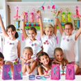 thumbnail image 3 of czcpp-Gymnastics Party Favors - 107 Pieces, Gymnastics Birthday Party Decorations Supplies for Kids, Including Notebook, Gift Bags, Slap Bracelets, Rubber Bracelets, Stickers, Keychain, Button Pin, 3 of 4