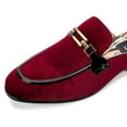 thumbnail image 2 of Mens Mules Velvet Slippers Slip-On Loafers for Men Casual Open Backless Sandals, Red/131, 9 US, 2 of 5